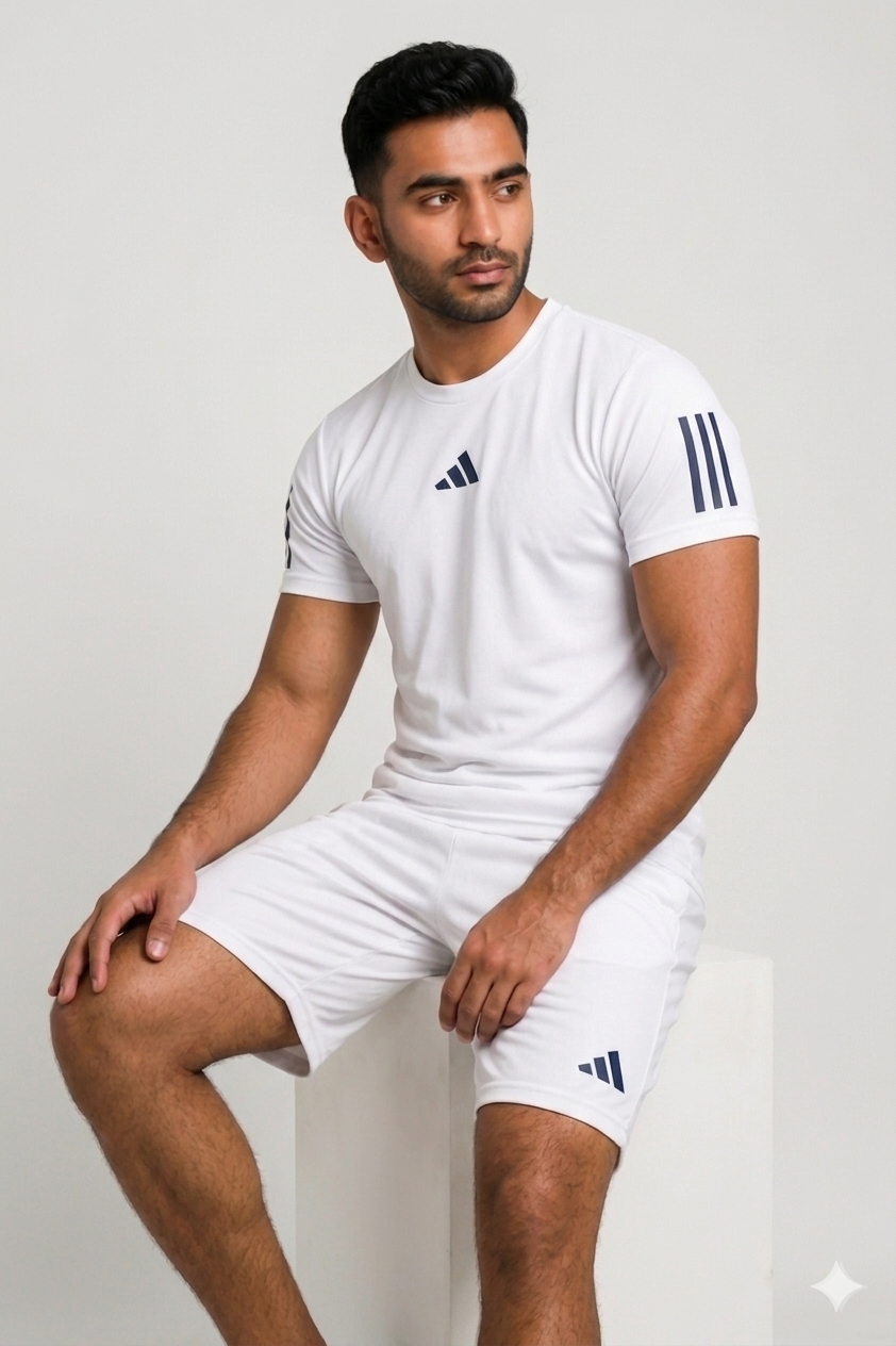 Adi Dri-Fit T-Shirt & Shorts Set White