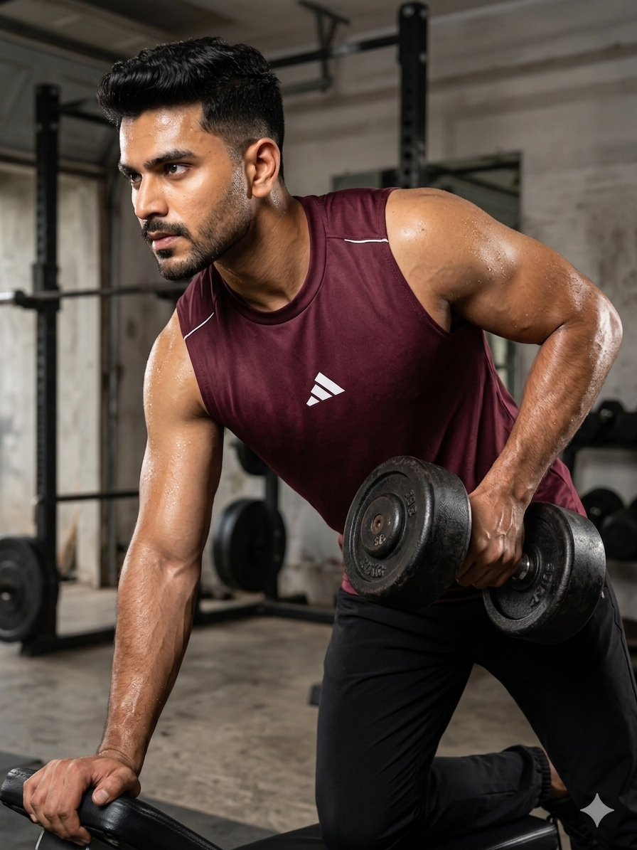PACK OF 3 Adi Dri-Fit Sleeveless Shirt Sky Black Maroon