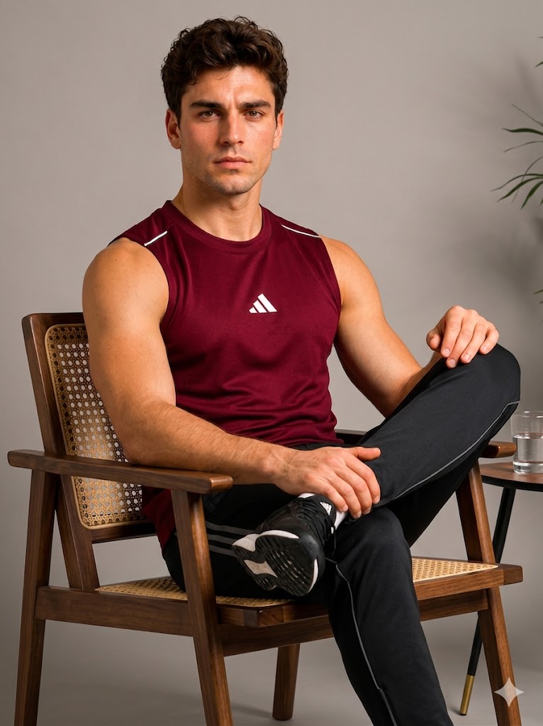 Adi Dri-Fit Sleeveless Shirt Maroon