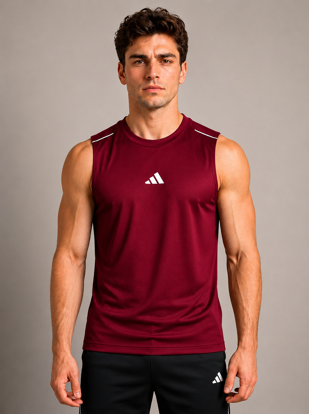 PACK OF 3 Adi Dri-Fit Sleeveless Shirt Sky White Maroon