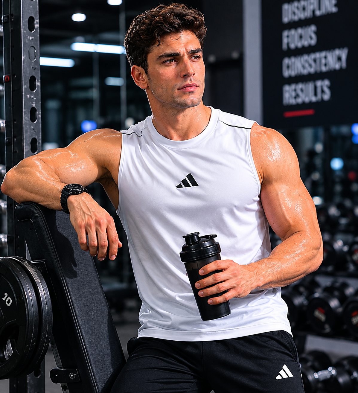 Adi Dri-Fit Sleeveless Shirt White