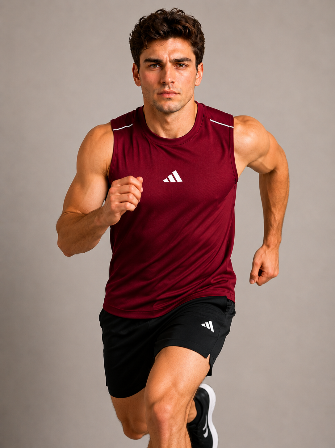 Adi Dri-Fit Sleeveless Shirt Maroon