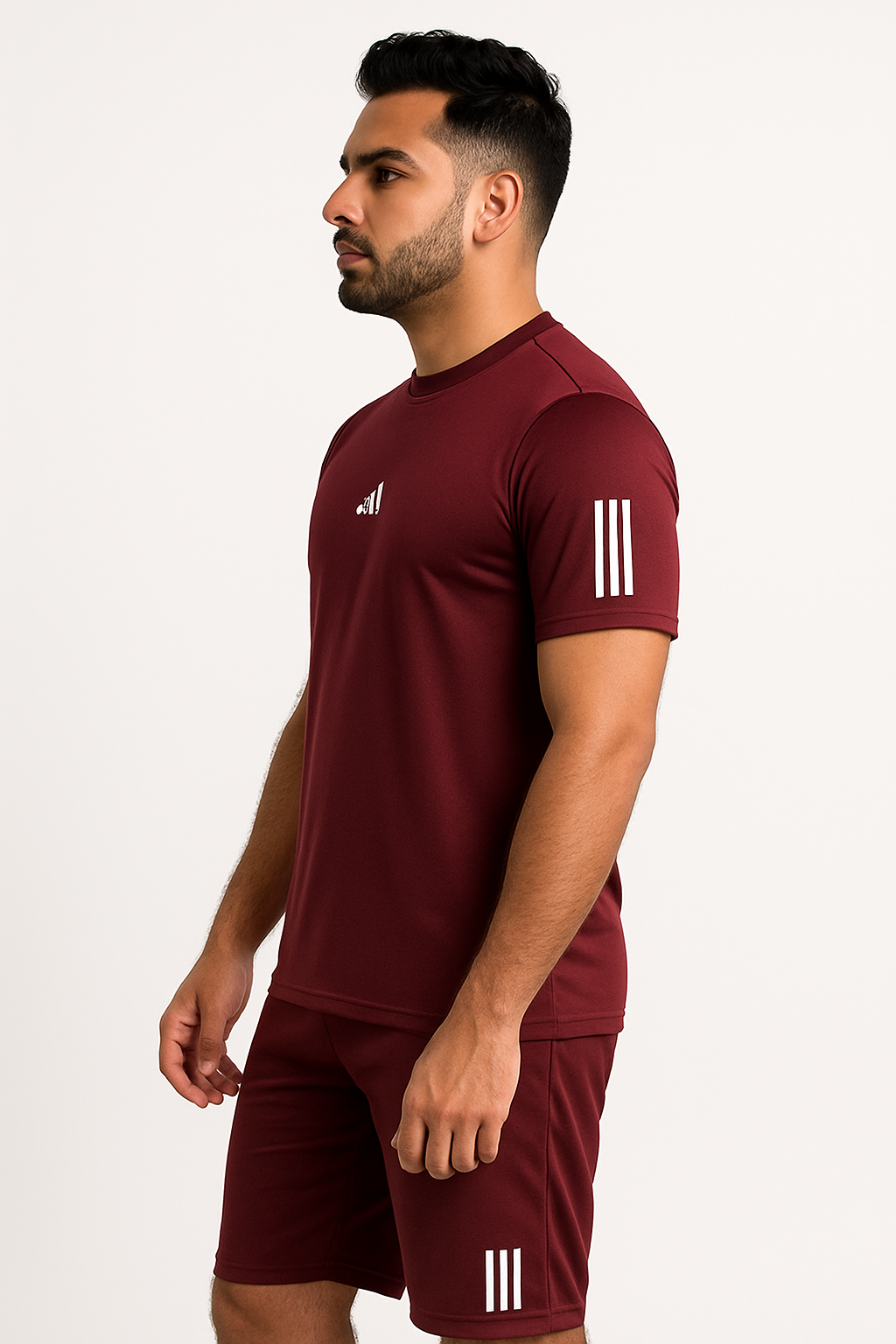 Adi Dri-Fit T-Shirt & Shorts Set Meroon