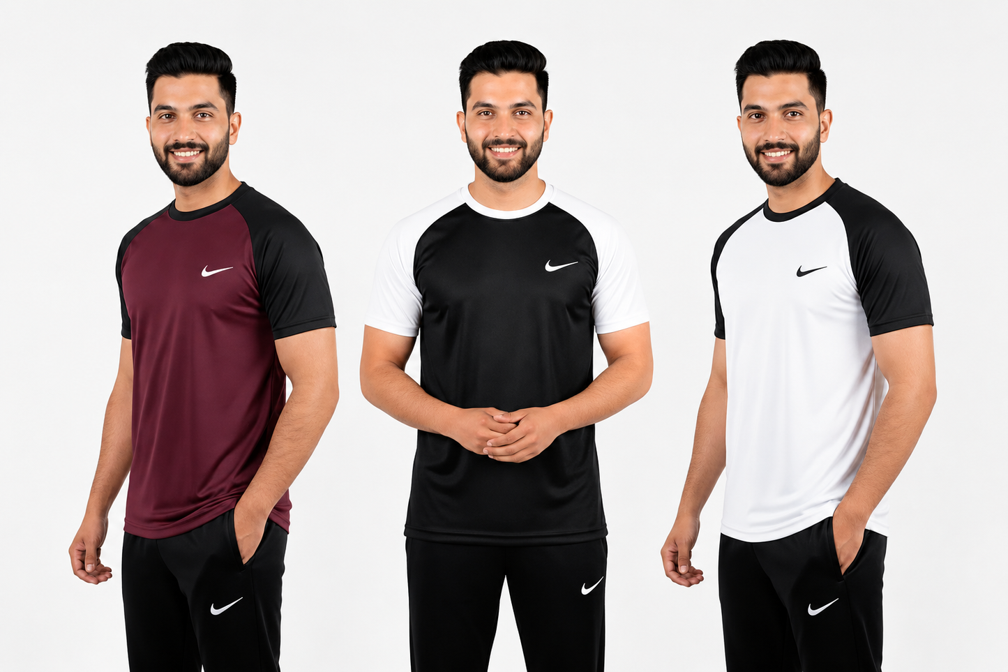 PACK OF 3 Nik Dri-Fit T-Shirt + Free Arms Set