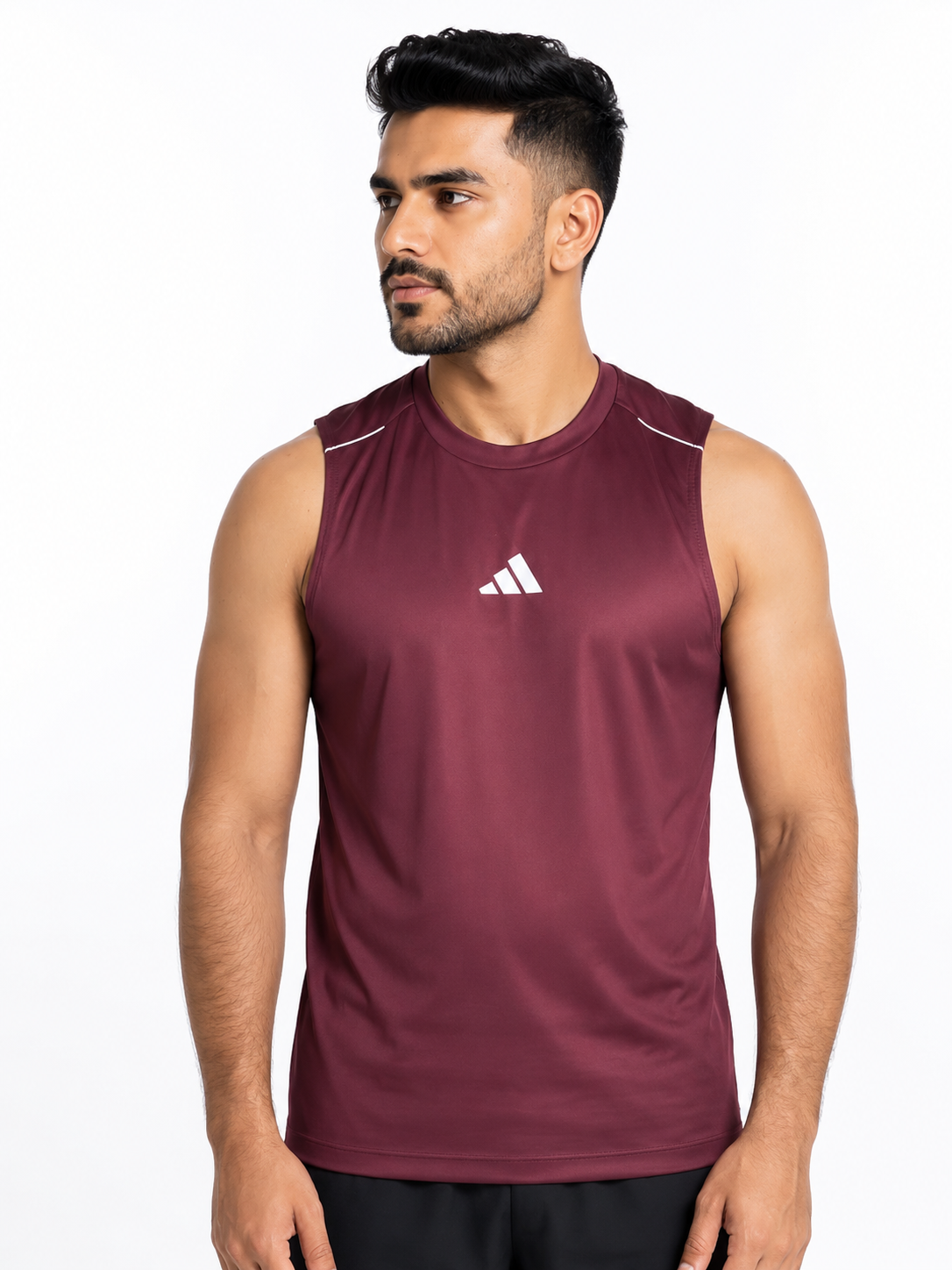 PACK OF 2 Adi Dri-Fit Sleeveless Shirt Maroon White