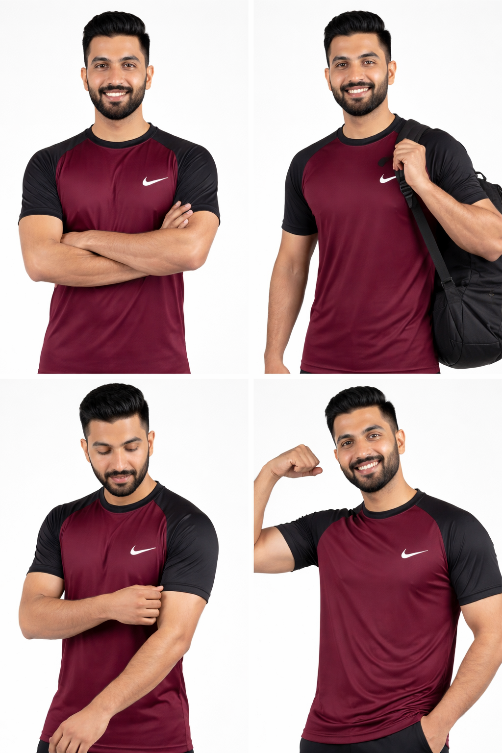 Nik Dri-Fit T-Shirt Maroon/Black