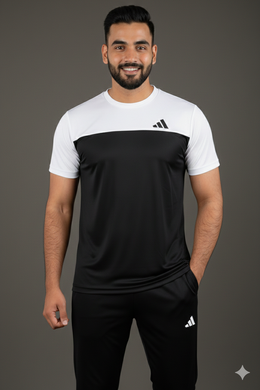 ADI Dri-Fit T-Shirt Black/White