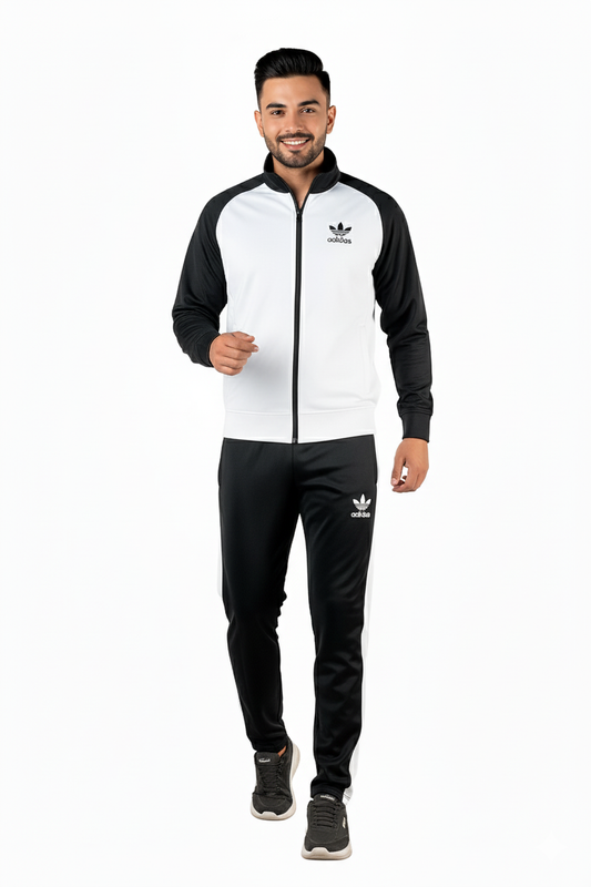 Adi Premium Tracksuit White Black