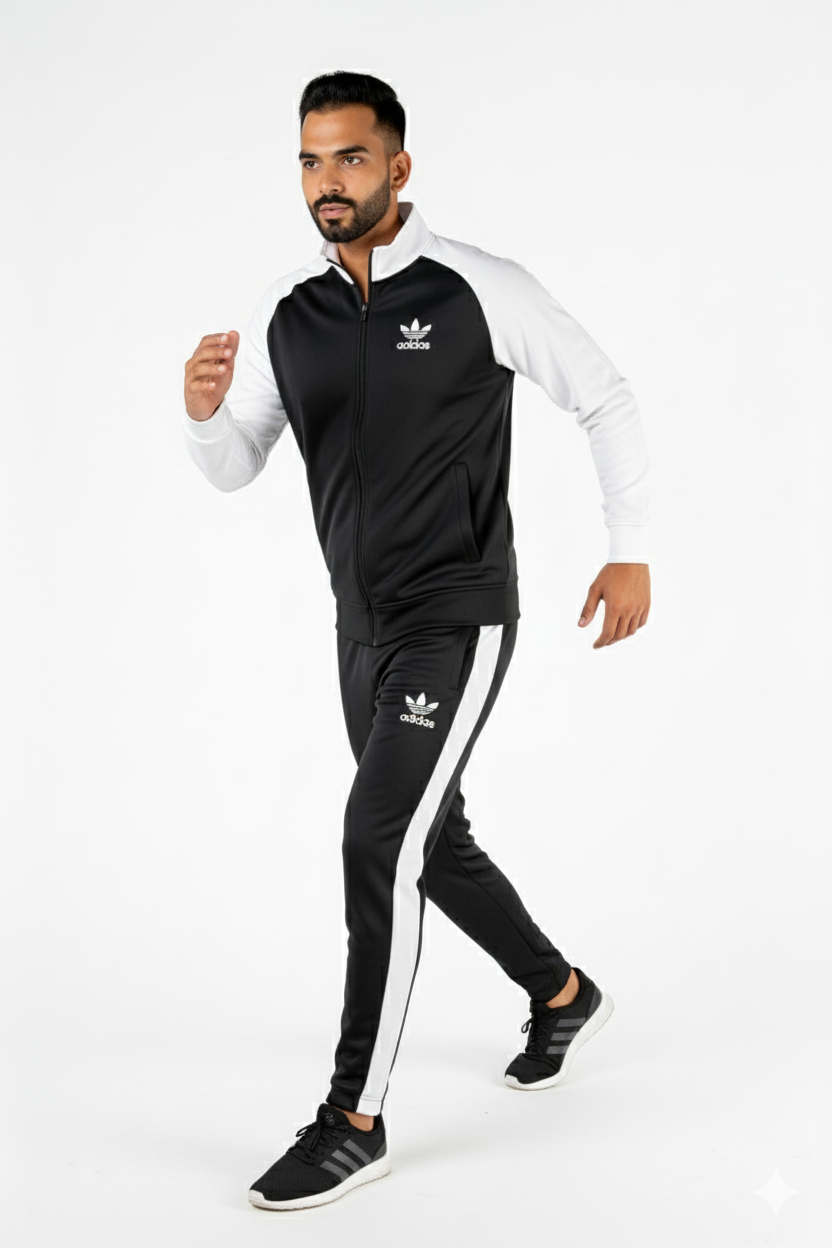 Adi Premium Tracksuit Black White
