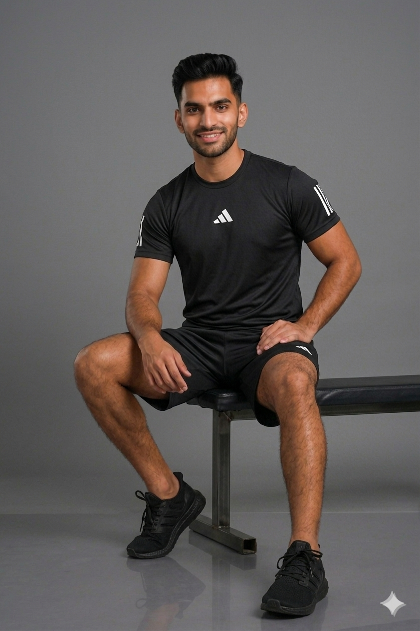 Adi Dri-Fit T-Shirt & Shorts Set Black