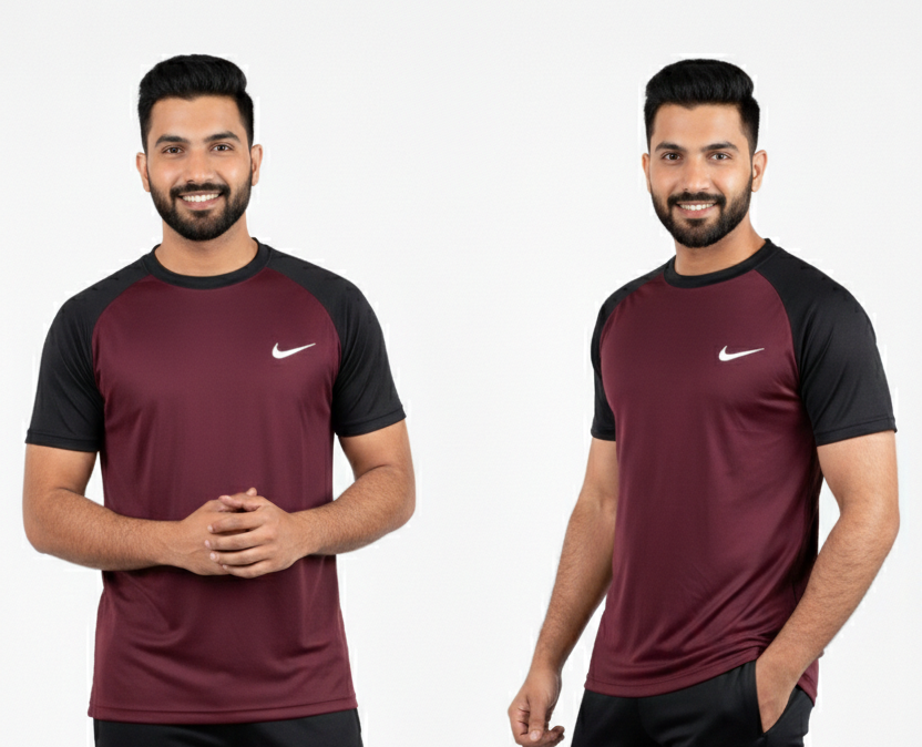 Nik Dri-Fit T-Shirt Maroon/Black