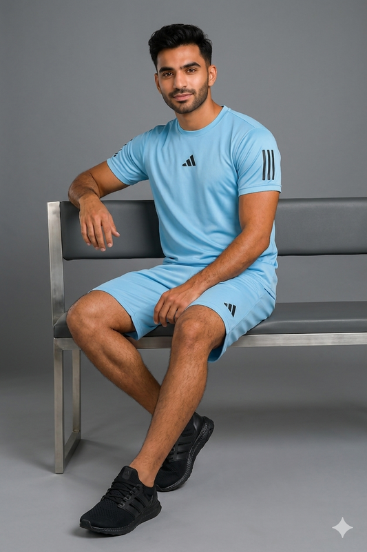 Adi Dri-Fit T-Shirt & Shorts Set Sky