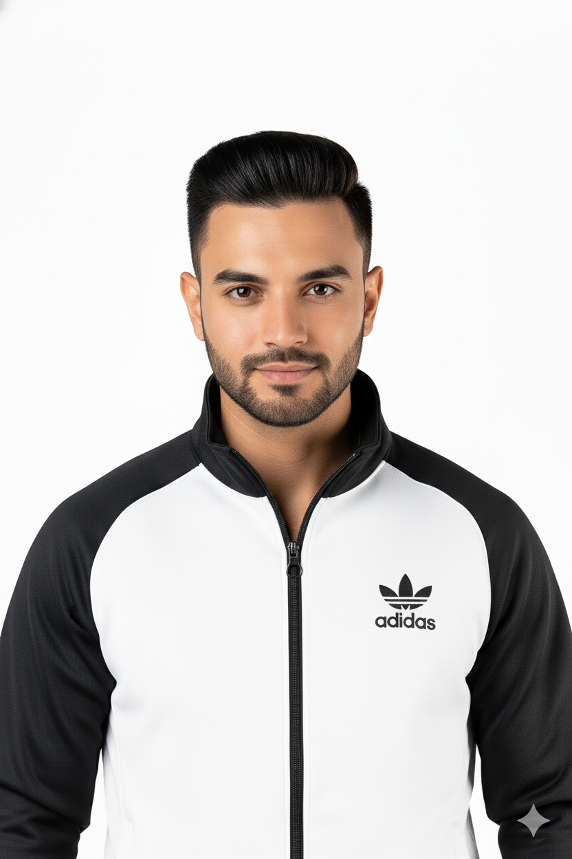 Adi Premium Tracksuit White Black