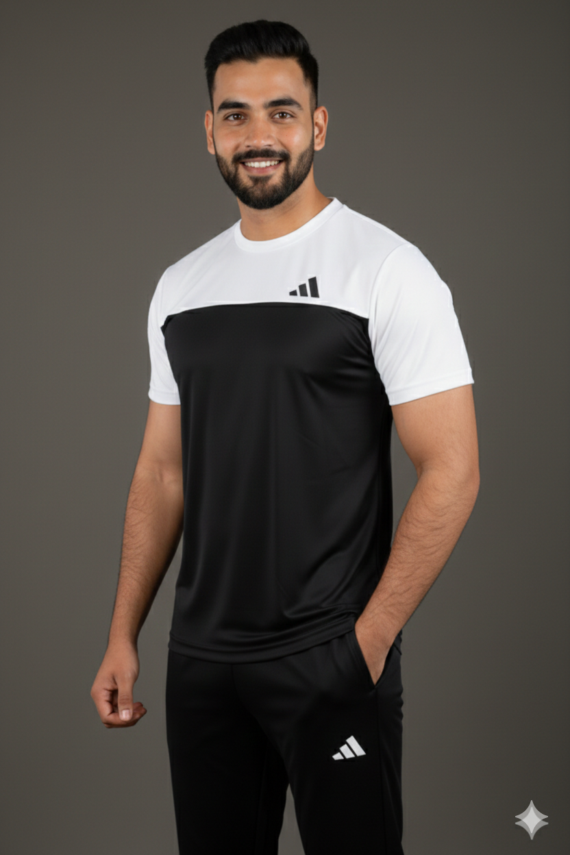 ADI Dri-Fit T-Shirt Black/White