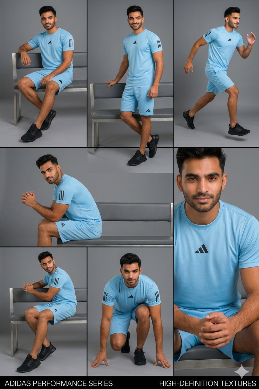 Adi Dri-Fit T-Shirt & Shorts Set Sky