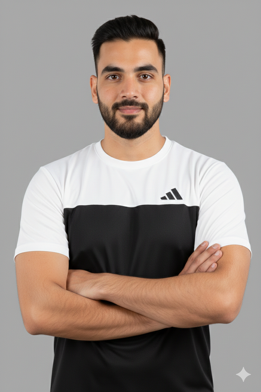 ADI Dri-Fit T-Shirt Black/White