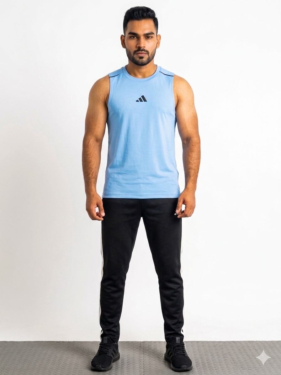 PACK OF 3 Adi Dri-Fit Sleeveless Shirt Sky Navy Maroon