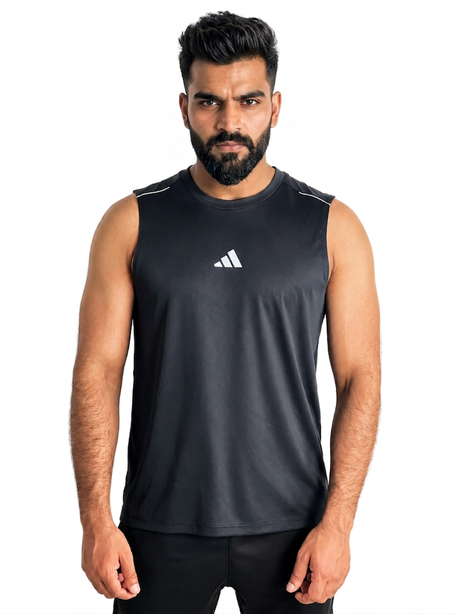 PACK OF 2 Adi Dri-Fit Sleeveless Shirt Sky Black