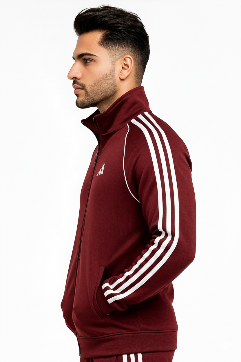 Adi Premium Tracksuit-Tri-Liner Meroon