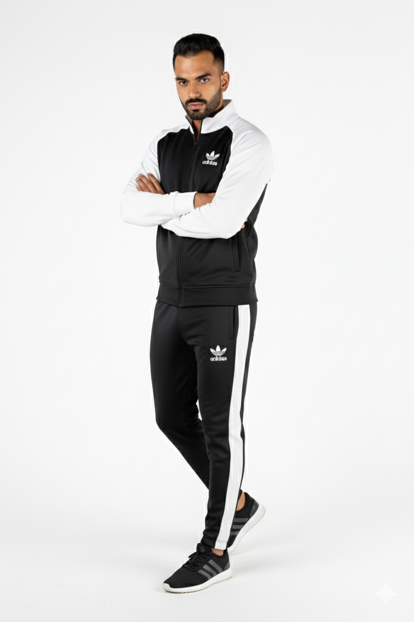 Adi Premium Tracksuit Black White