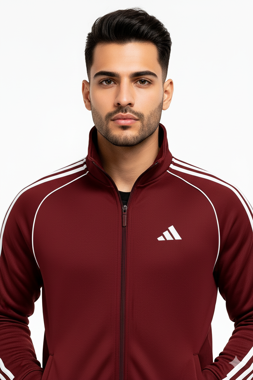 Adi Premium Tracksuit-Tri-Liner Meroon