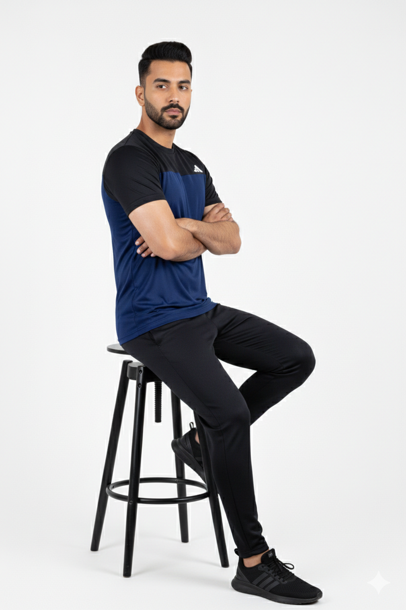 PACK OF 2 Adi Premium Navy White Tracksuit - Summer