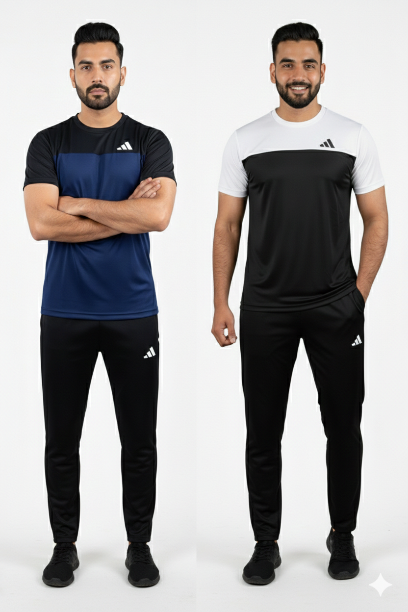 PACK OF 2 Adi Premium Navy White Tracksuit - Summer