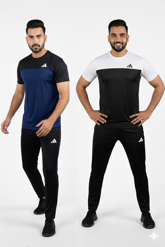PACK OF 2 Adi Premium Navy White Tracksuit - Summer