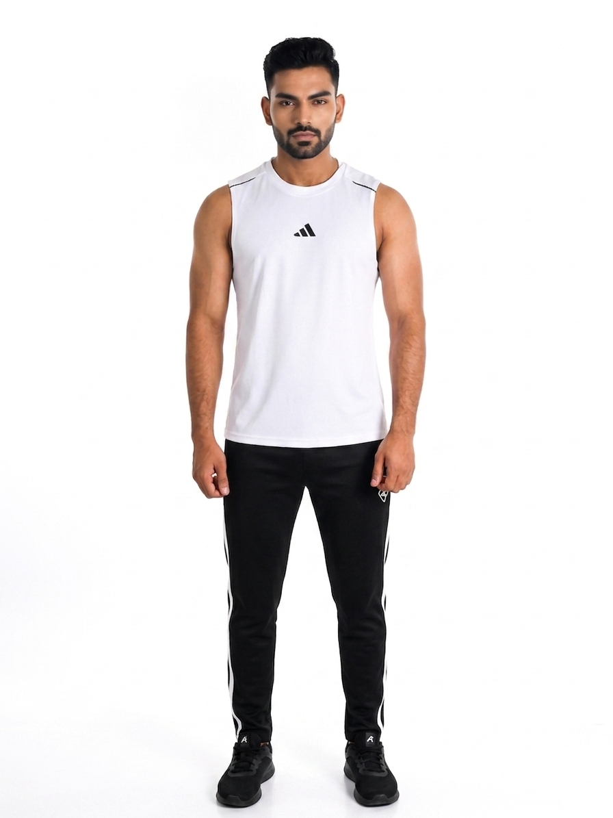 PACK OF 2 Adi Dri-Fit Sleeveless Shirt Maroon White