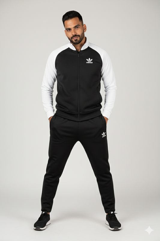Adi Premium Tracksuit Black White