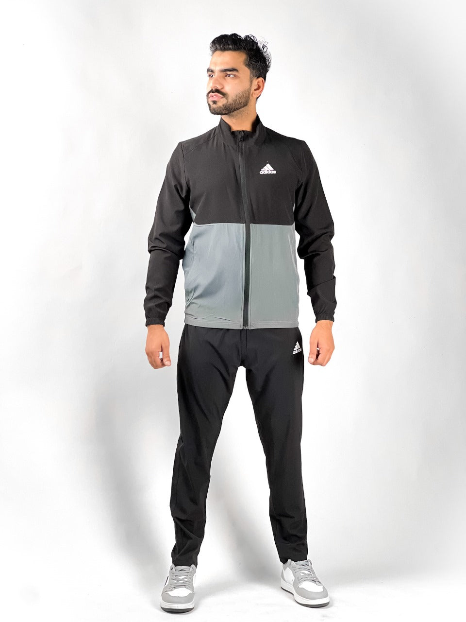 Micro Stretch Relax Fit Tracksuit Black/Gray