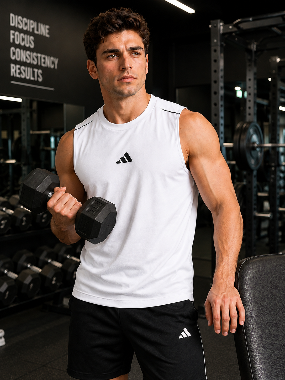 Adi Dri-Fit Sleeveless Shirt White