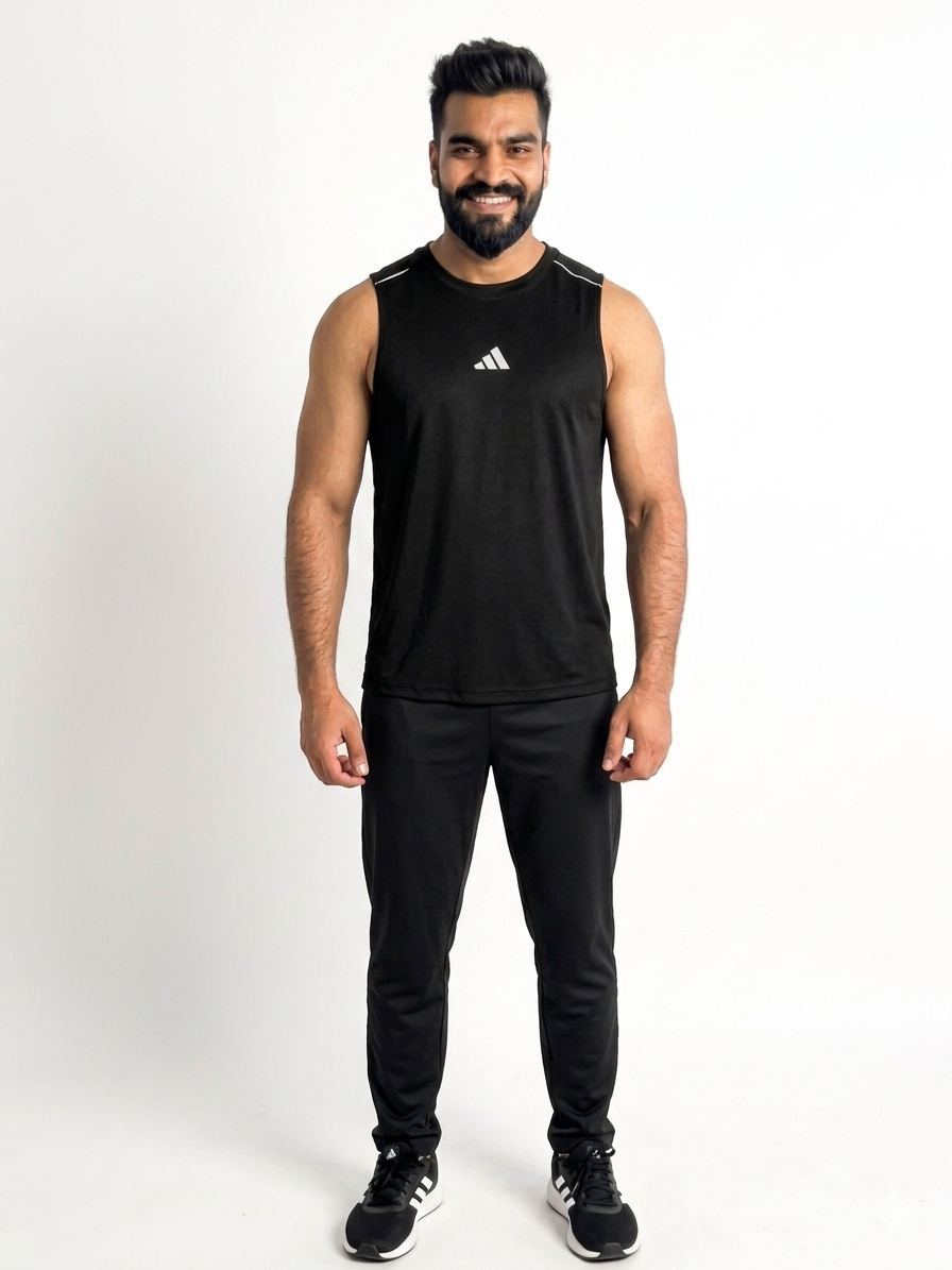 PACK OF 2 Adi Dri-Fit Sleeveless Shirt Sky Black